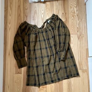 Ganni plaid short oversized dress, size 42